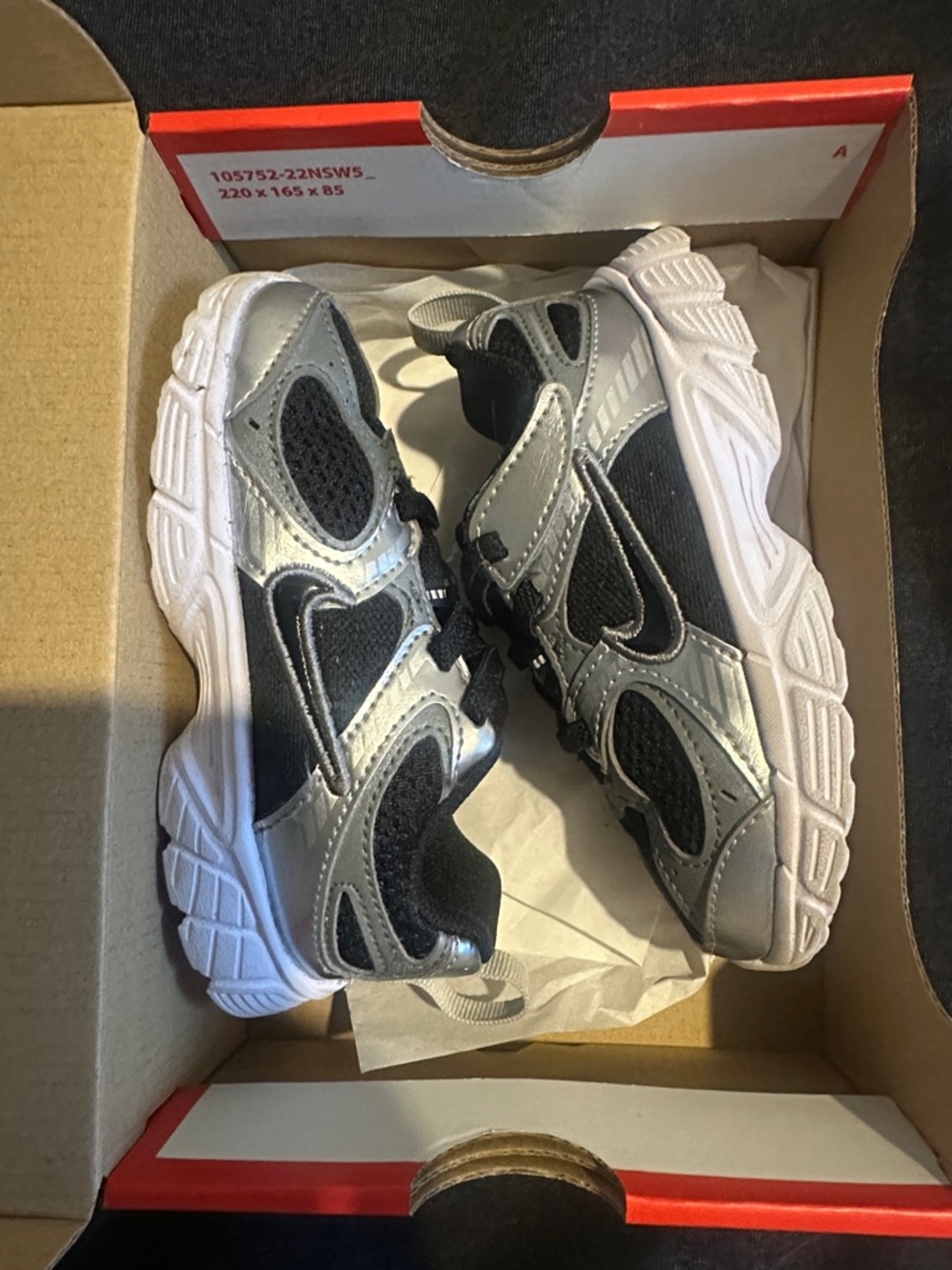 Nike Kids Black and Silver Athletic Sneakers